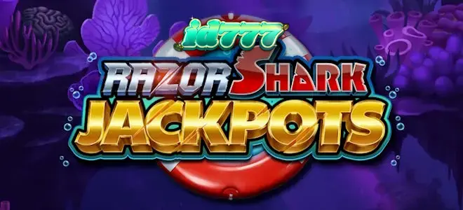 Tampilan visual slot Razor Shark Jackpots dengan tema bawah laut yang tajam